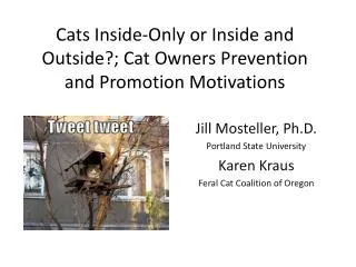 Cats Inside-Only or Inside and Outside?; Cat Owners Prevention and Promotion Motivations