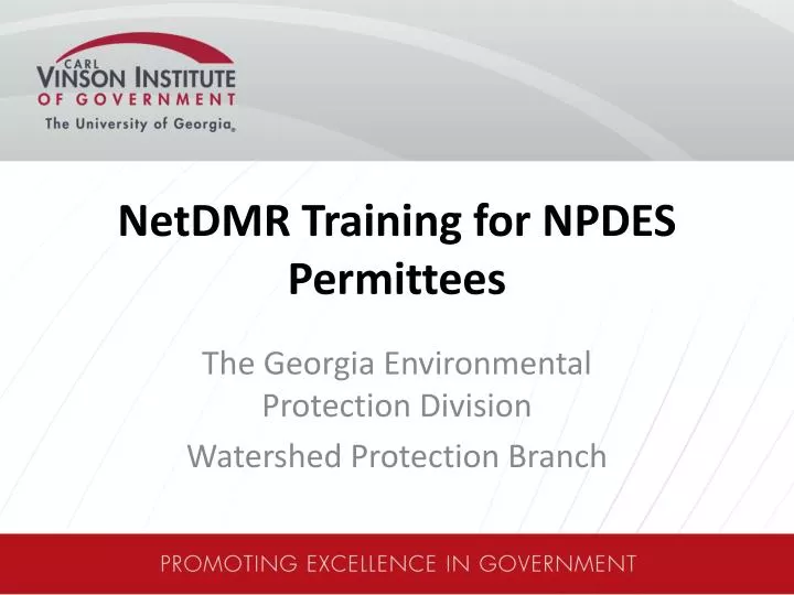 netdmr training for npdes permittees