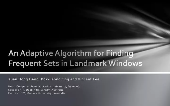 an adaptive algorithm for finding frequent sets in landmark windows