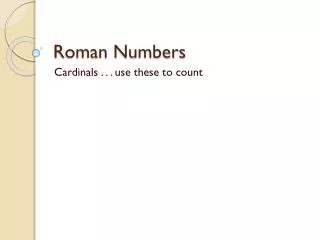 Roman Numbers