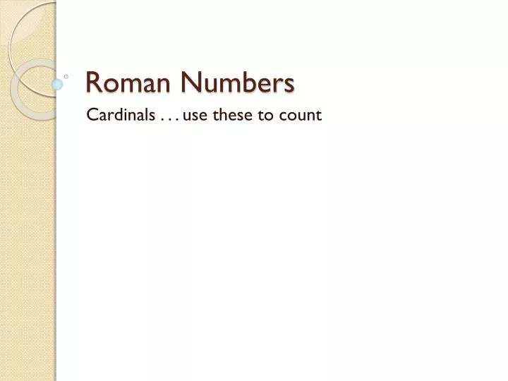 roman numbers