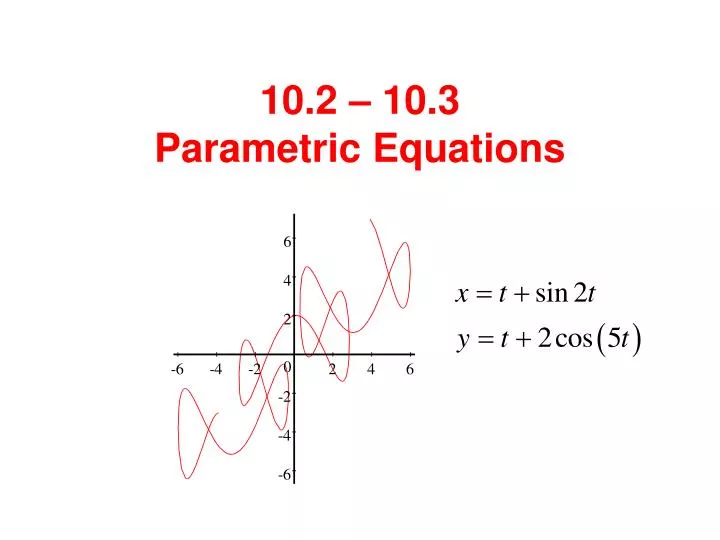 10 2 10 3 parametric equations
