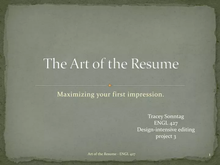 the art of the resume