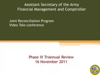 Joint Reconciliation Program Video Tele-conference