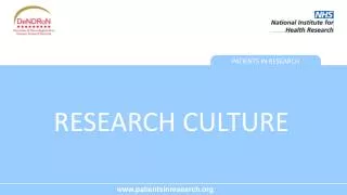 RESEARCH CULTURE