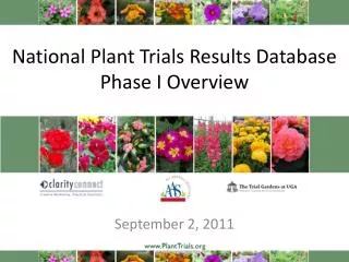 National Plant Trials Results Database Phase I Overview