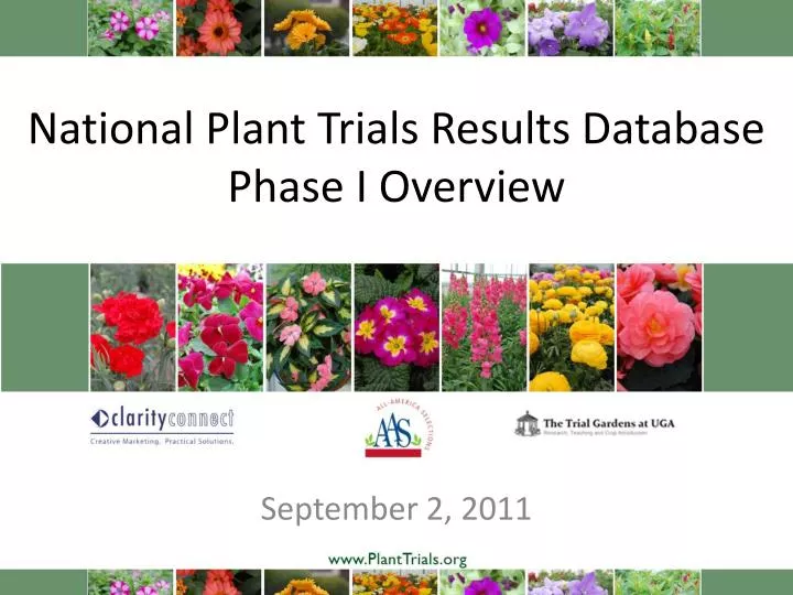 national plant trials results database phase i overview
