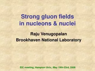 Strong gluon fields in nucleons &amp; nuclei