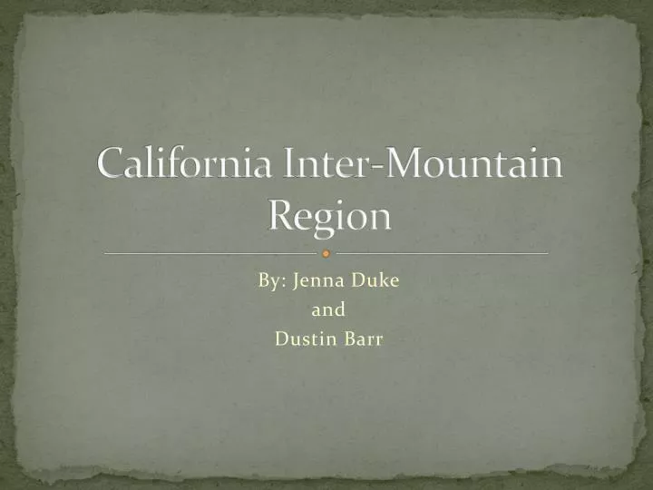 california inter mountain region