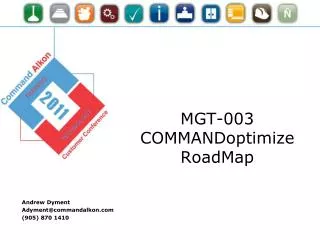 MGT-003 COMMANDoptimize RoadMap
