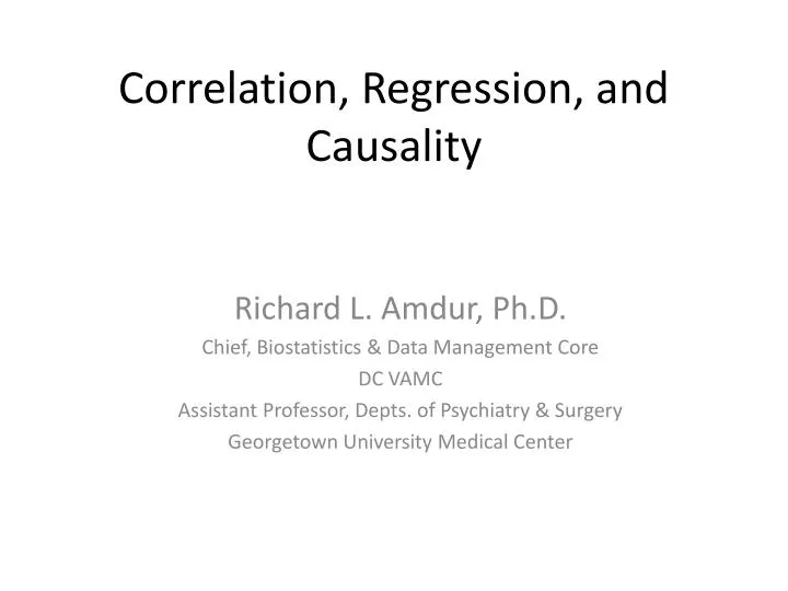 correlation regression and causality