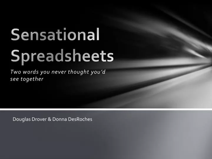 sensational spreadsheets