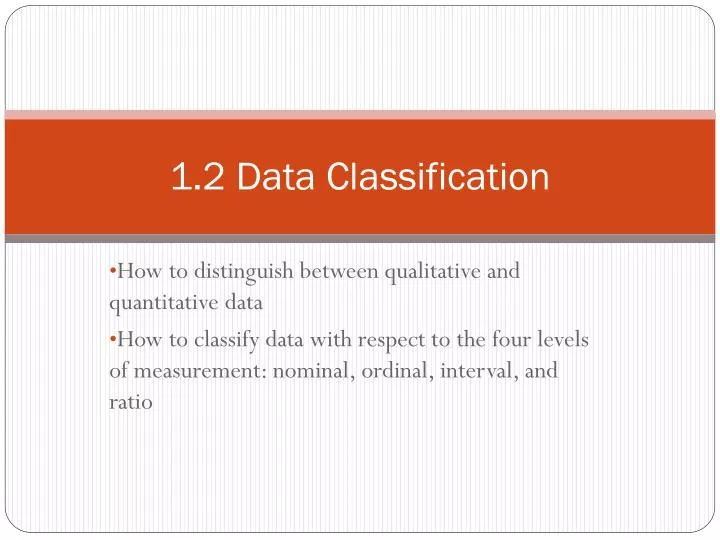 1 2 data classification