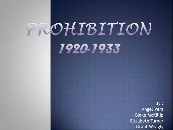 prohibition 1920 1933