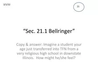 “Sec. 21.1 Bellringer ”