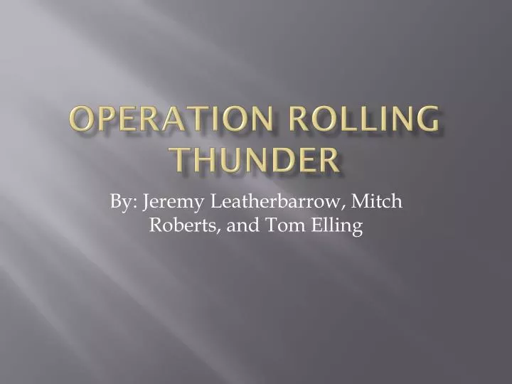 operation rolling thunder