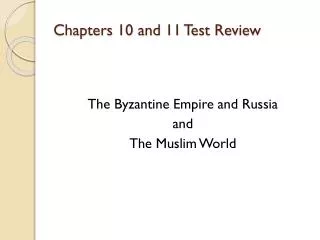 Chapters 10 and 11 Test Review