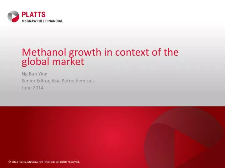 methanol growth in context of the global market