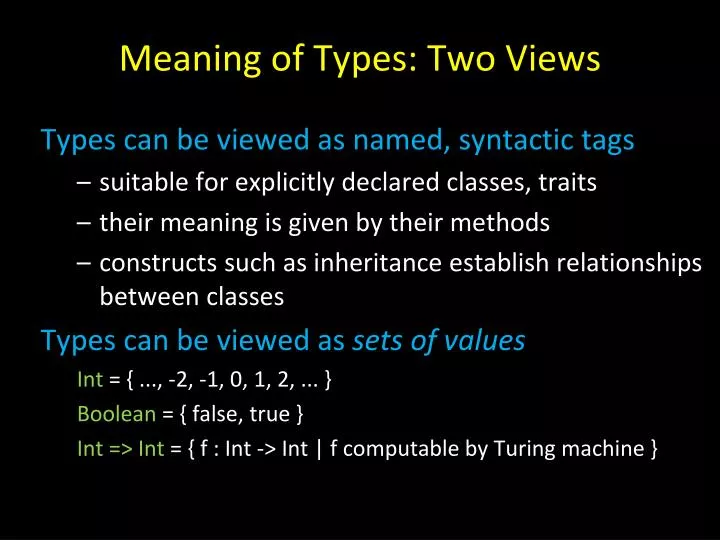 meaning of types two views