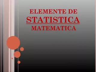 elemente de statistica matematica
