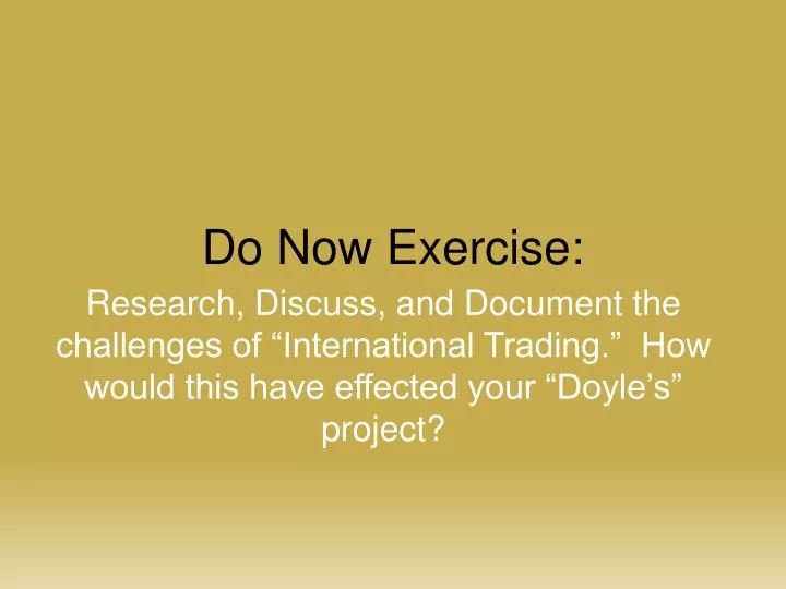 do now exercise