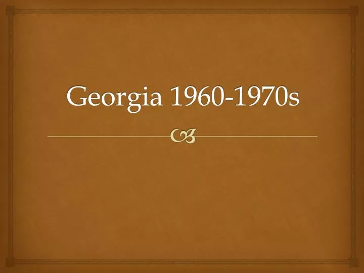 georgia 1960 1970s