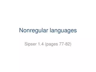 Nonregular languages