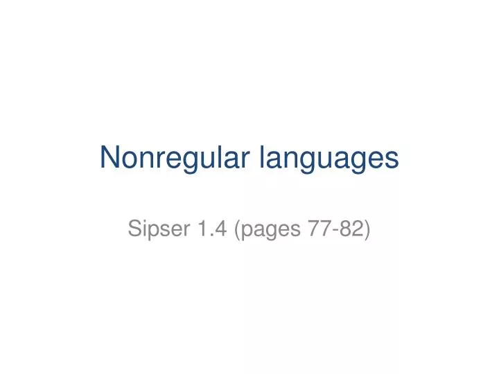 nonregular languages