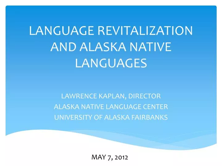 language revitalization and alaska native languages