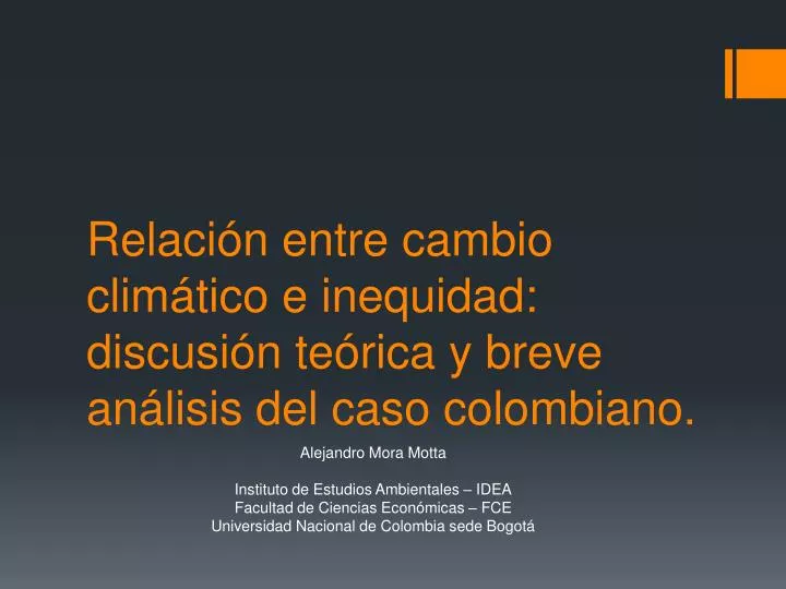 relaci n entre cambio clim tico e inequidad discusi n te rica y breve an lisis del caso colombiano