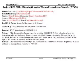 Project: IEEE P802.15 Working Group for Wireless Personal Area Networks (WPANs)