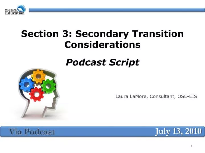 section 3 secondary transition considerations podcast script