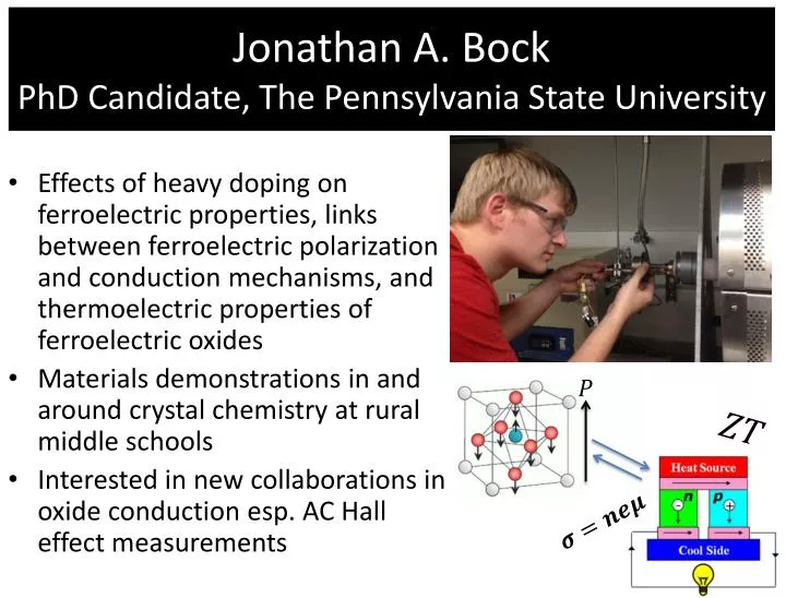 jonathan a bock phd candidate the pennsylvania state university