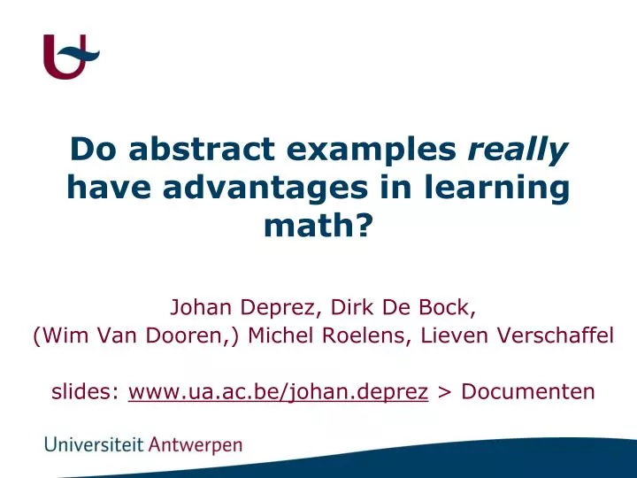 do abstract examples really have advantages in learning math