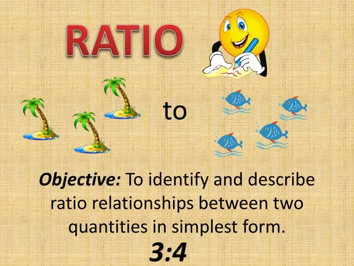 objective to identify and describe ratio relationships between two quantities in simplest form