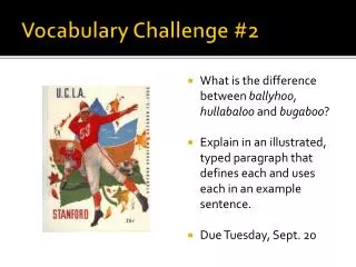 Vocabulary Challenge #2
