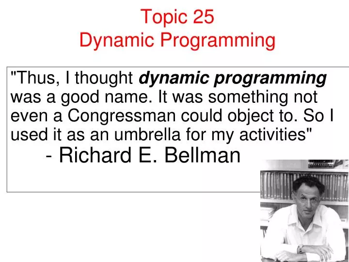 topic 25 dynamic programming