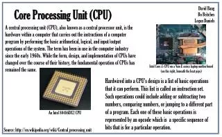 Core Processing Unit (CPU)