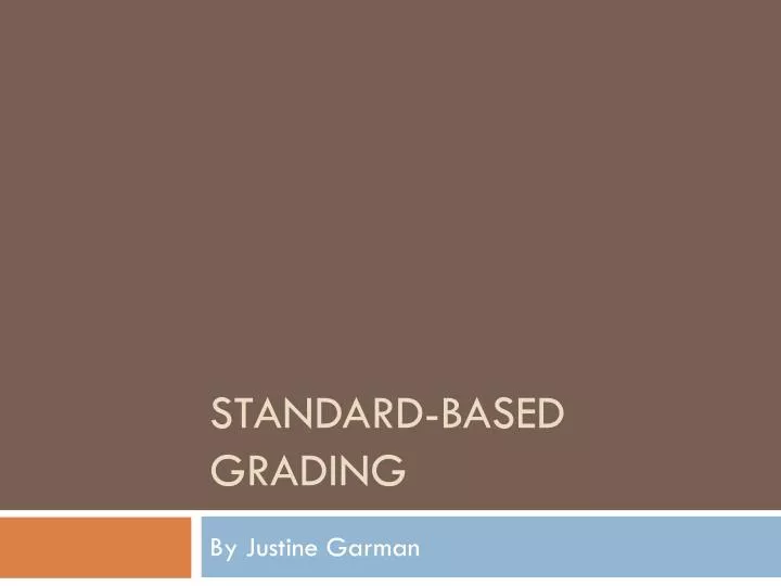 standard based grading