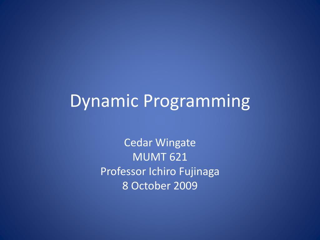 PPT - Dynamic Programming PowerPoint Presentation, free download - ID ...