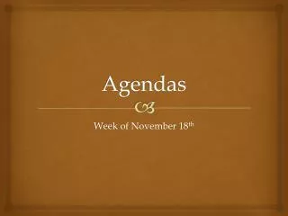 Agendas