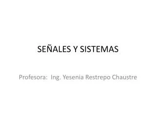 se ales y sistemas