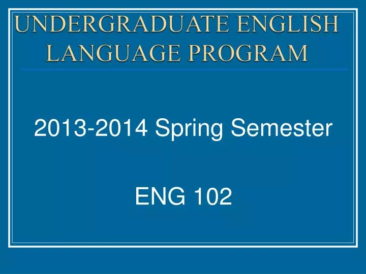 undergraduate english language program