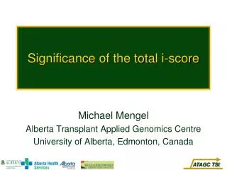 Significance of the total i -score