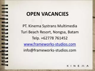 OPEN VACANCIES