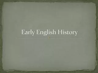Early English History