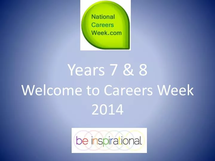 years 7 8 welcome to careers week 2014