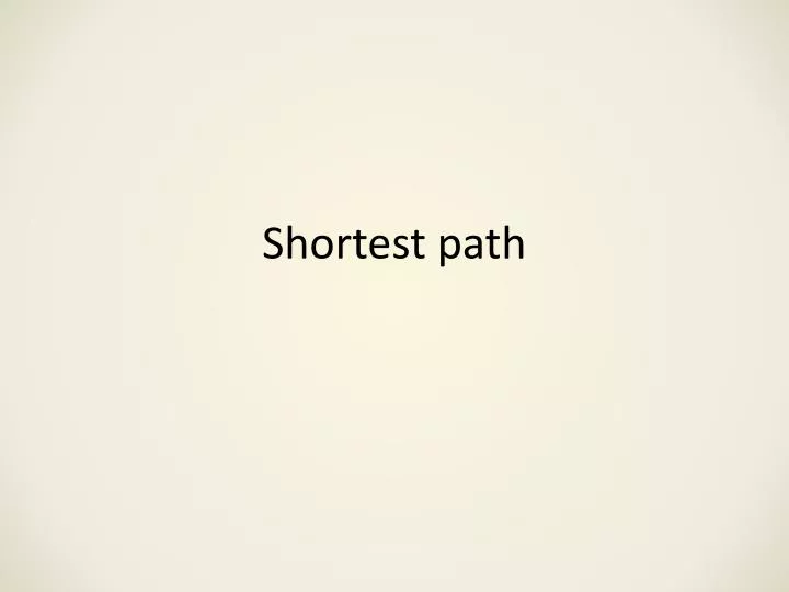 shortest path