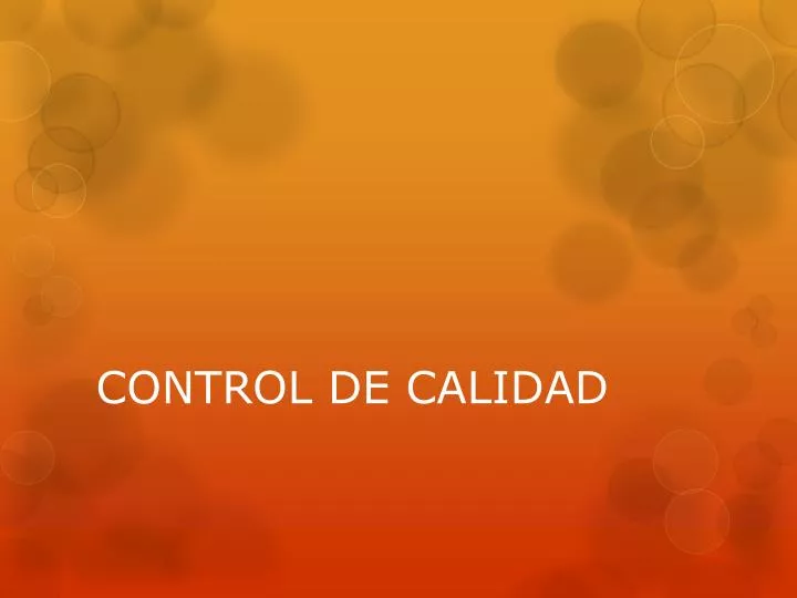 control de calidad