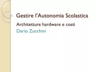 gestire l autonomia scolastica